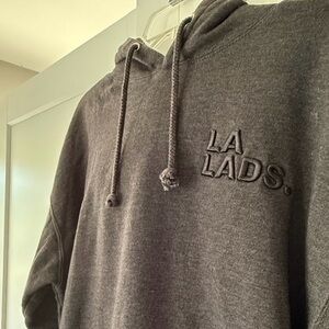 LA LADS. Tonal Puff Print Hoodie Charcoal Gray Streetwear Sz XL Streetwear